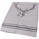 Plaid flanelle tête de cerf gris