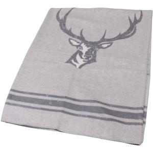 Plaid flanelle tête de cerf gris