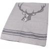 Plaid flanelle tête de cerf gris