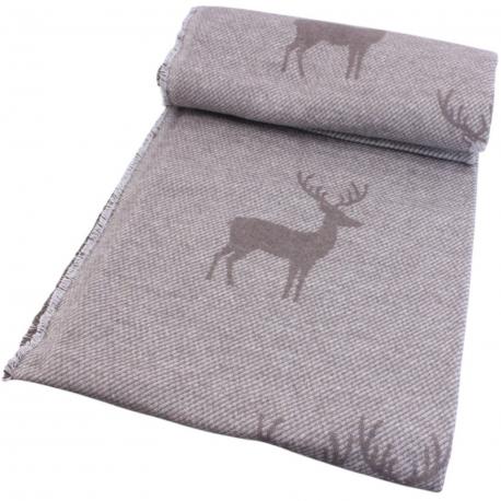 Plaid flanelle marron couple de cerfs