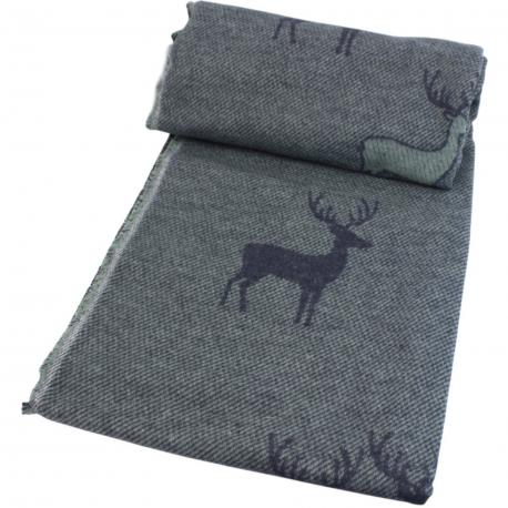 Plaid flanelle vert couple de cerfs