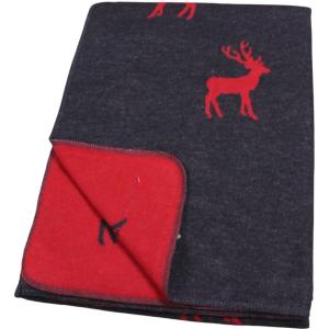 Plaid cerfs allover rouge