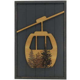 Wooden frame with cable car