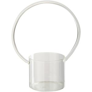 Vase grès beige blanc