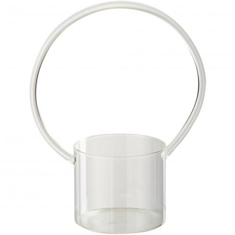 Vase grès beige blanc