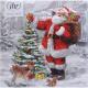Paquet serviettes santas xmas tree