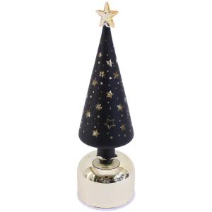 Petit sapin lumineux noir
