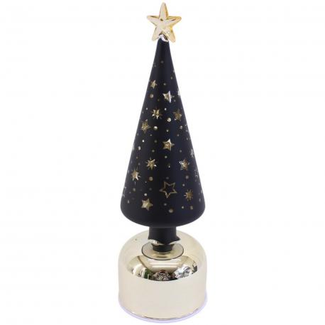 Petit sapin lumineux noir