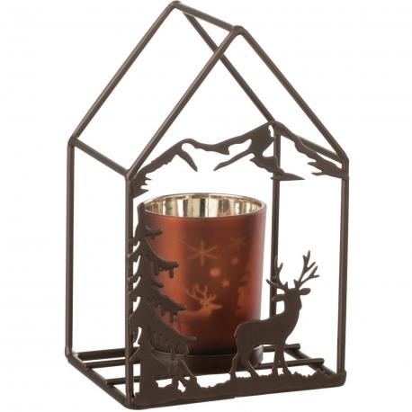 Photophore maison cerf