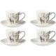 Lot de 4 tasses+ss tasse cerf