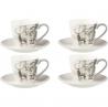 Lot de 4 tasses+ss tasse cerf