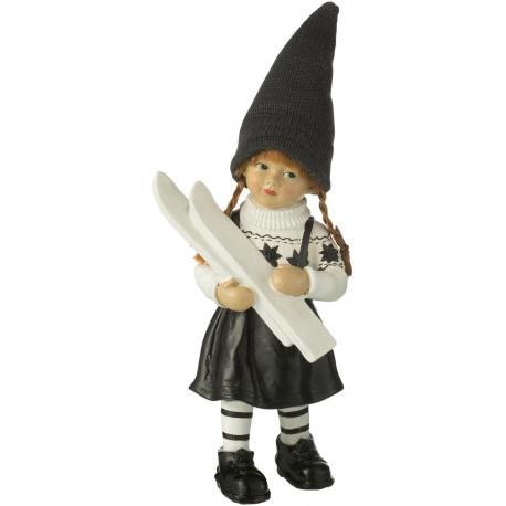 Petite fille chapeau en noir et blanc