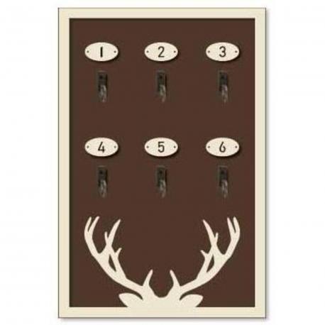 Panneau bois cerf 6 clefs
