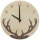 Horloge bois et métal cerf
