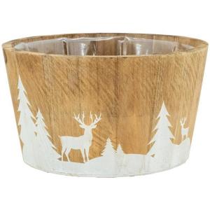 Corbeille bois decor cerf
