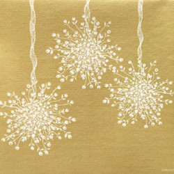 Serviette papier décorée - Boule de gui or | 40x40