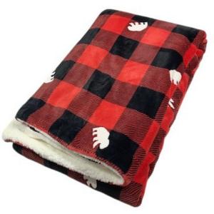 Plaid canadese a quadri rossi con orsetti