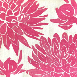 Serviette papier décorée - Dahlia rosa | 40x40
