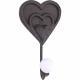 Patère coeur, boule céramique