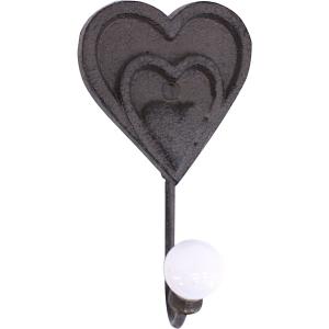 Patère coeur, boule céramique