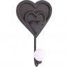 Patère coeur, boule céramique