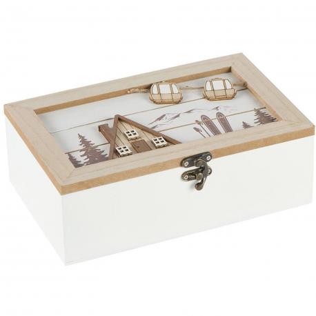Boite en bois décor hiver