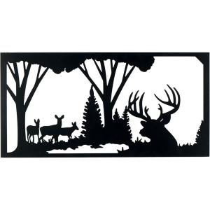 Plaque murale décor cerf et biches