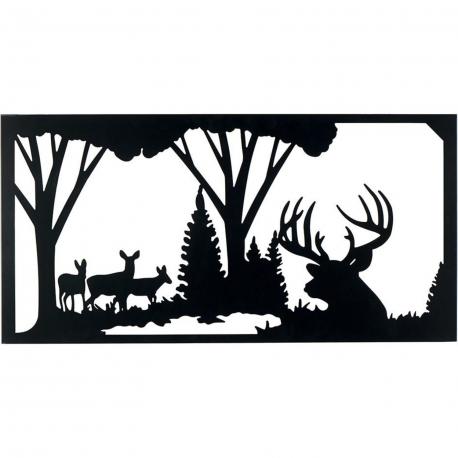 Plaque murale décor cerf et biches