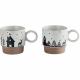 Set de 2 mugs bicolores motifs hiver