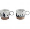Set de 2 mugs bicolores motifs hiver