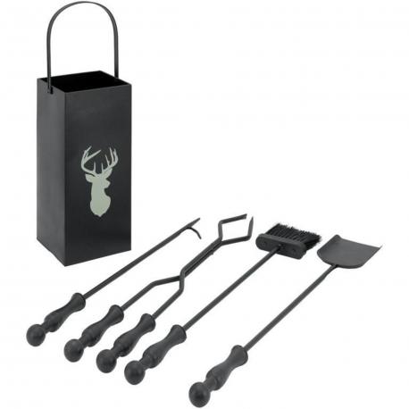 Valet cheminée cerf 4 accessoires