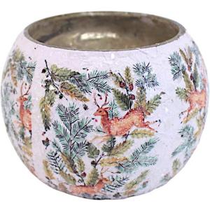 Petit photophore motifs cerf