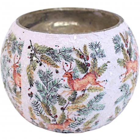 Petit photophore motifs cerf