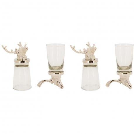Lot de 4 shooter tête de cerf
