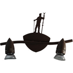 Faretto 2 lampade ruggine - Skieur debout | Sans interrupteur