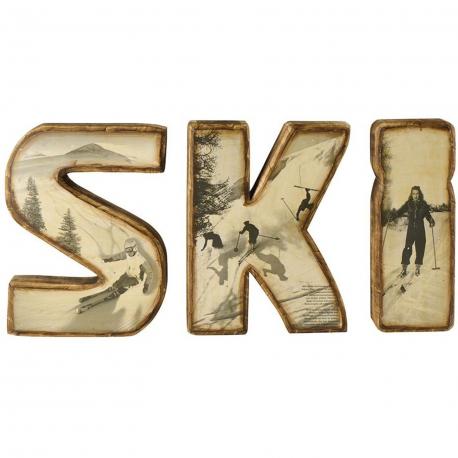 Lettres ski bois photos