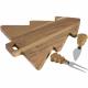 Tagliere in acacia a forma di abete con 2 coltelli da formaggio