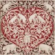 Toile sur chassis coeur ours rouge et brun