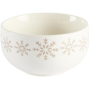 Bol motifs flocons blanc/beige