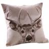 Grand coussin tête de cerf sepia
