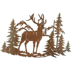 Déco murale cerf montagnes