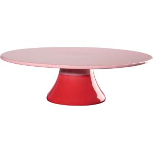 Plat à gâteau sur pied rose