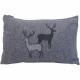 Coussin couple de cerfs gris