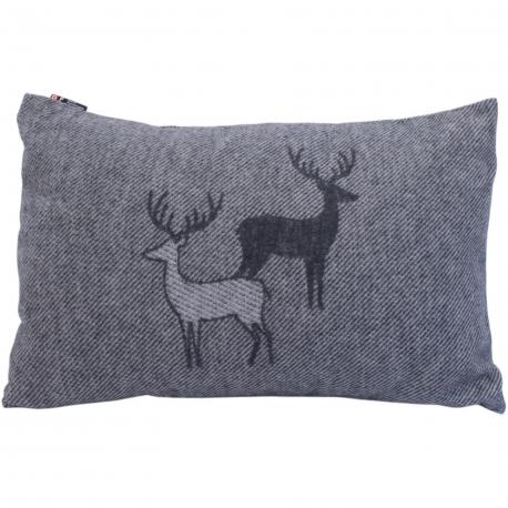 Coussin couple de cerfs gris