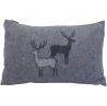 Coussin couple de cerfs gris