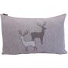 Coussin couple de cerfs marron