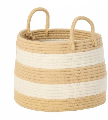 Panier rayé coton avec anses