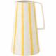 Cruche poterie blanc rayé jaune