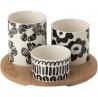 Service apéritif 3 pots motifs fleurs