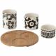Service apéritif 3 pots motifs fleurs